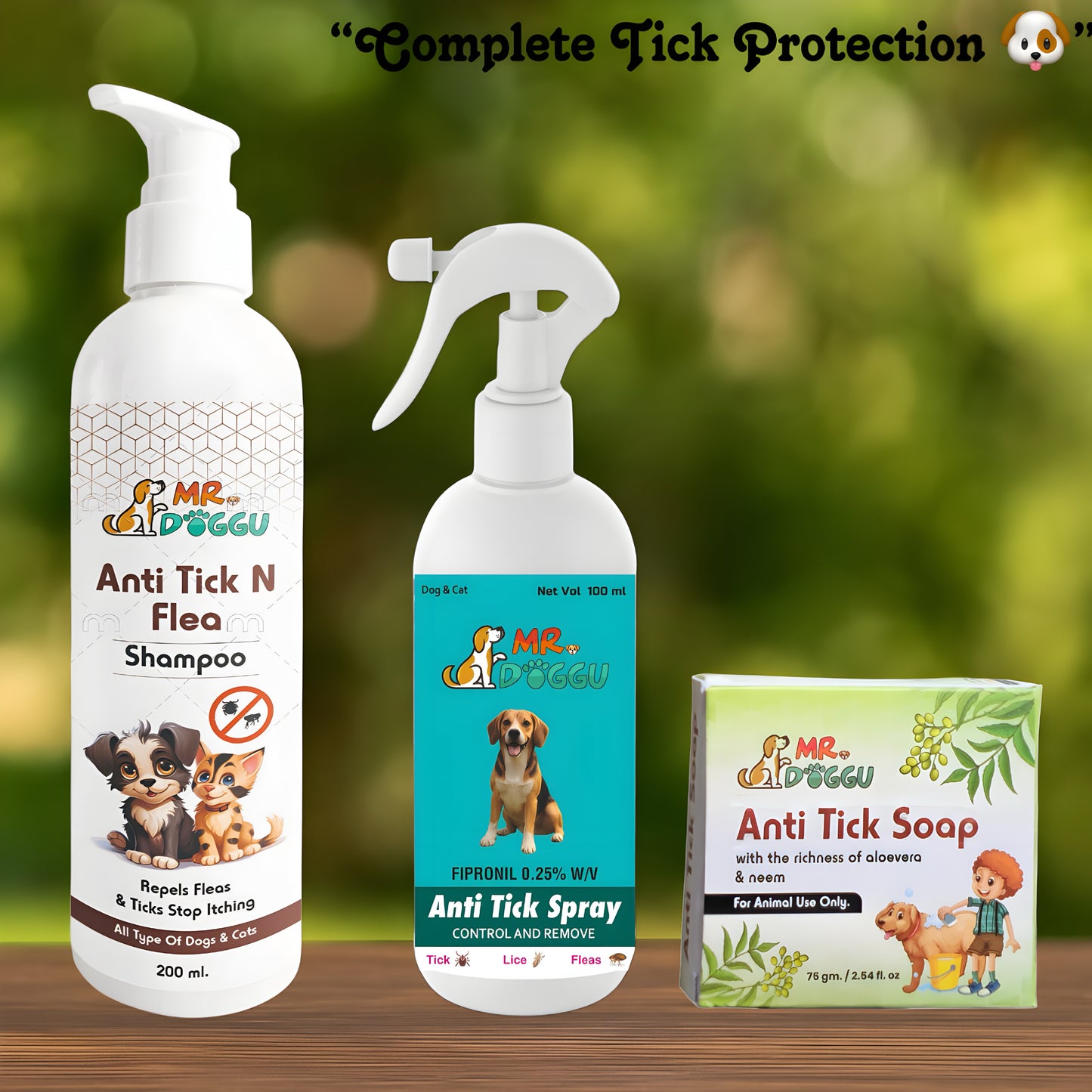 “100% Tick-Free Guarantee! 🐾
Combo – Spray, Shampoo & Soap for Complete Tick Removal!”