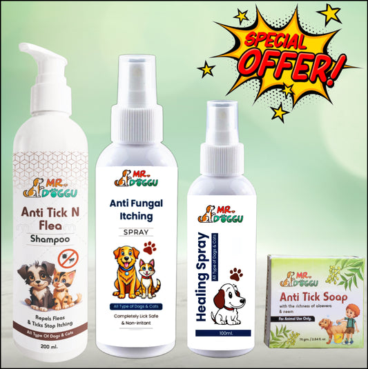 Anti-Tick Shampoo , Anti-fungal spray , wound healing spray & anti tick soap for dog & cat