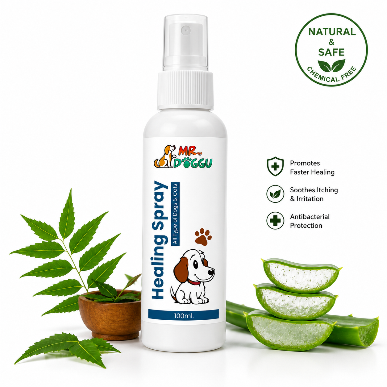 Fast-Healing Wound Spray for Dogs & Cats – Antiseptic, Pain-Free Care (100ml)