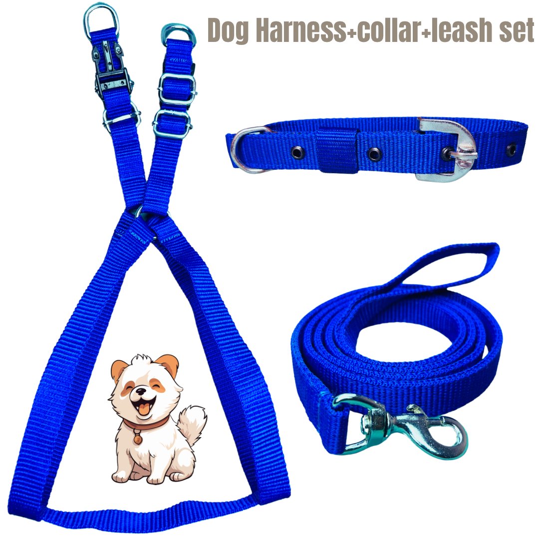 Dog harness collar leash set(size - M) - Mrdoggu