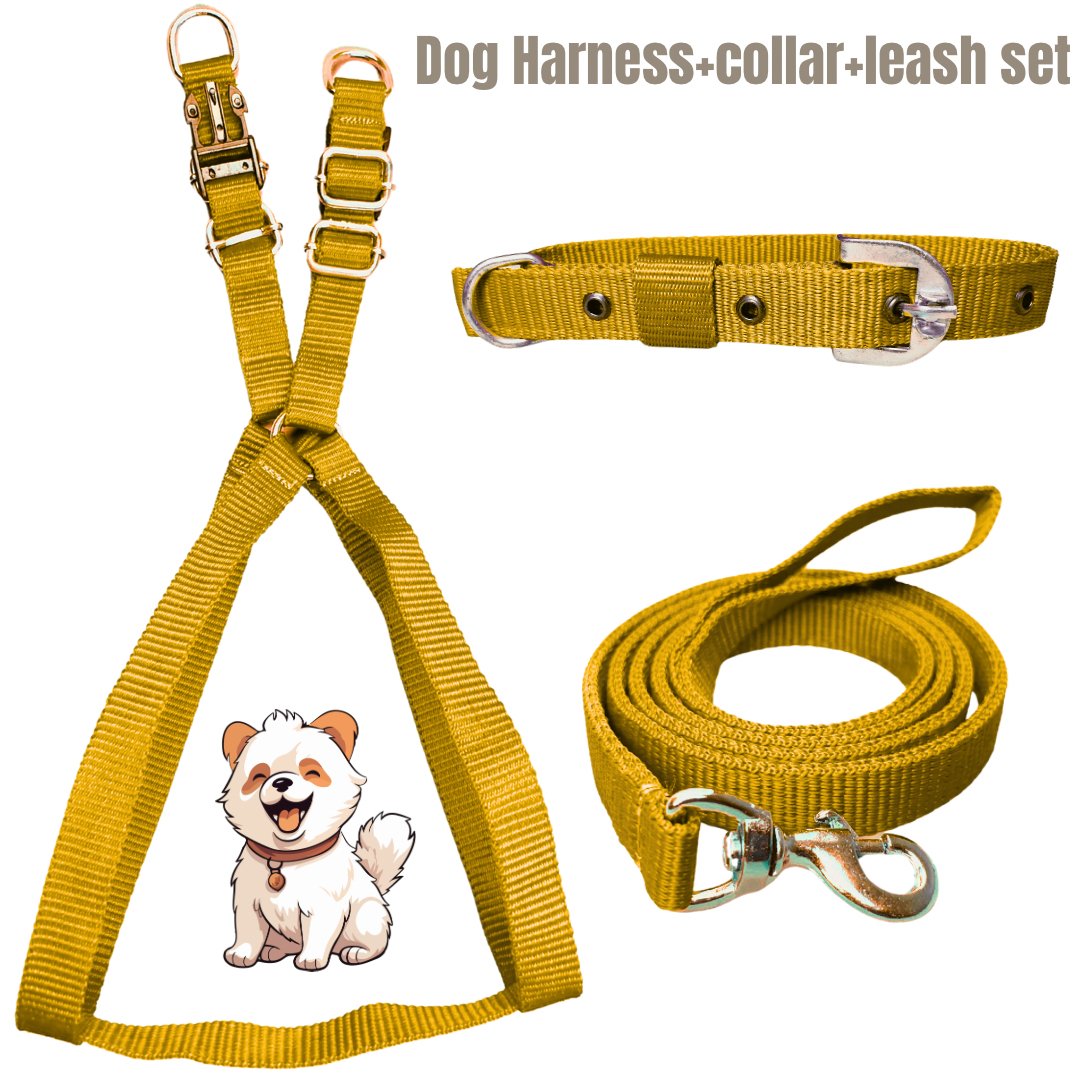 Dog harness collar leash set(size - M) - Mrdoggu