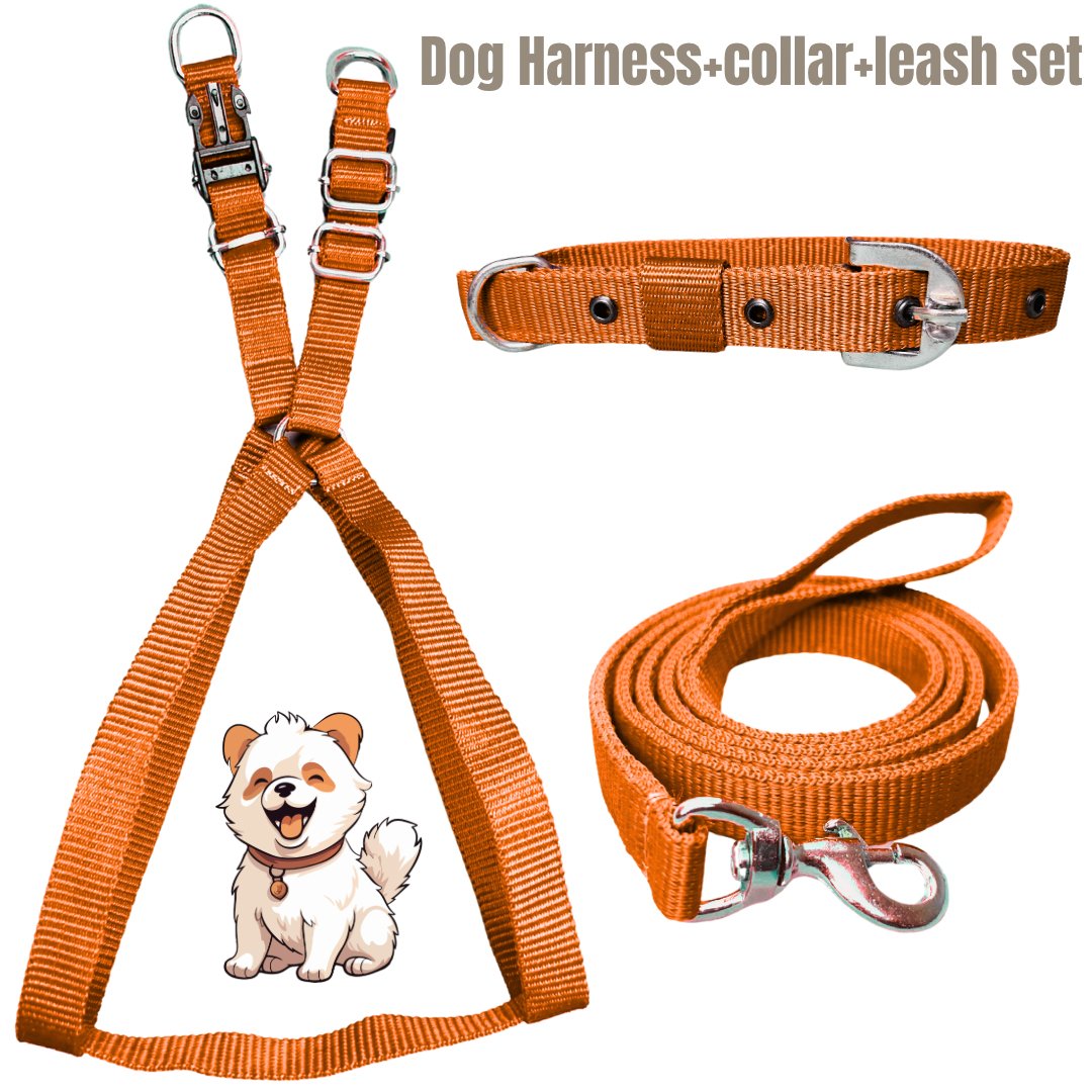 Dog harness collar leash set(size - M) - Mrdoggu