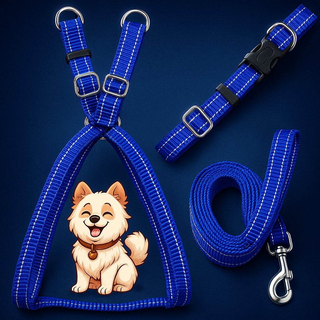 Dog Reflective Harness Collar Leash Set | Combo Pack