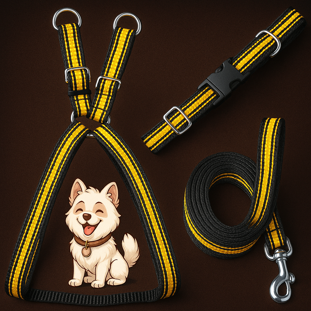 Dog Reflective Harness Collar Leash Set | Combo Pack