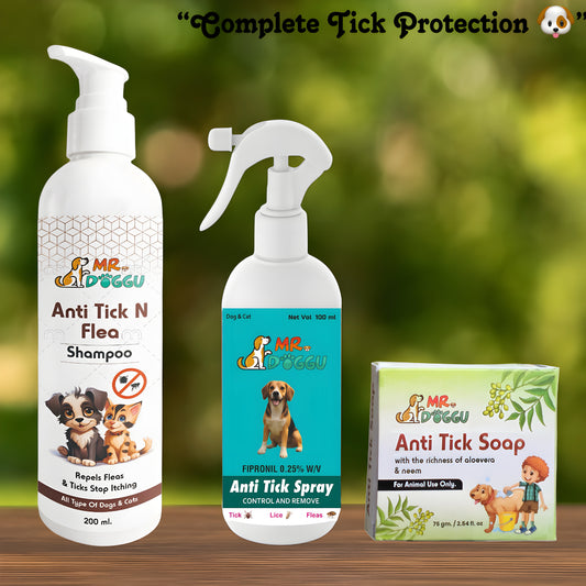 “100% Tick-Free Guarantee! 🐾
Combo – Spray, Shampoo & Soap for Complete Tick Removal!”
