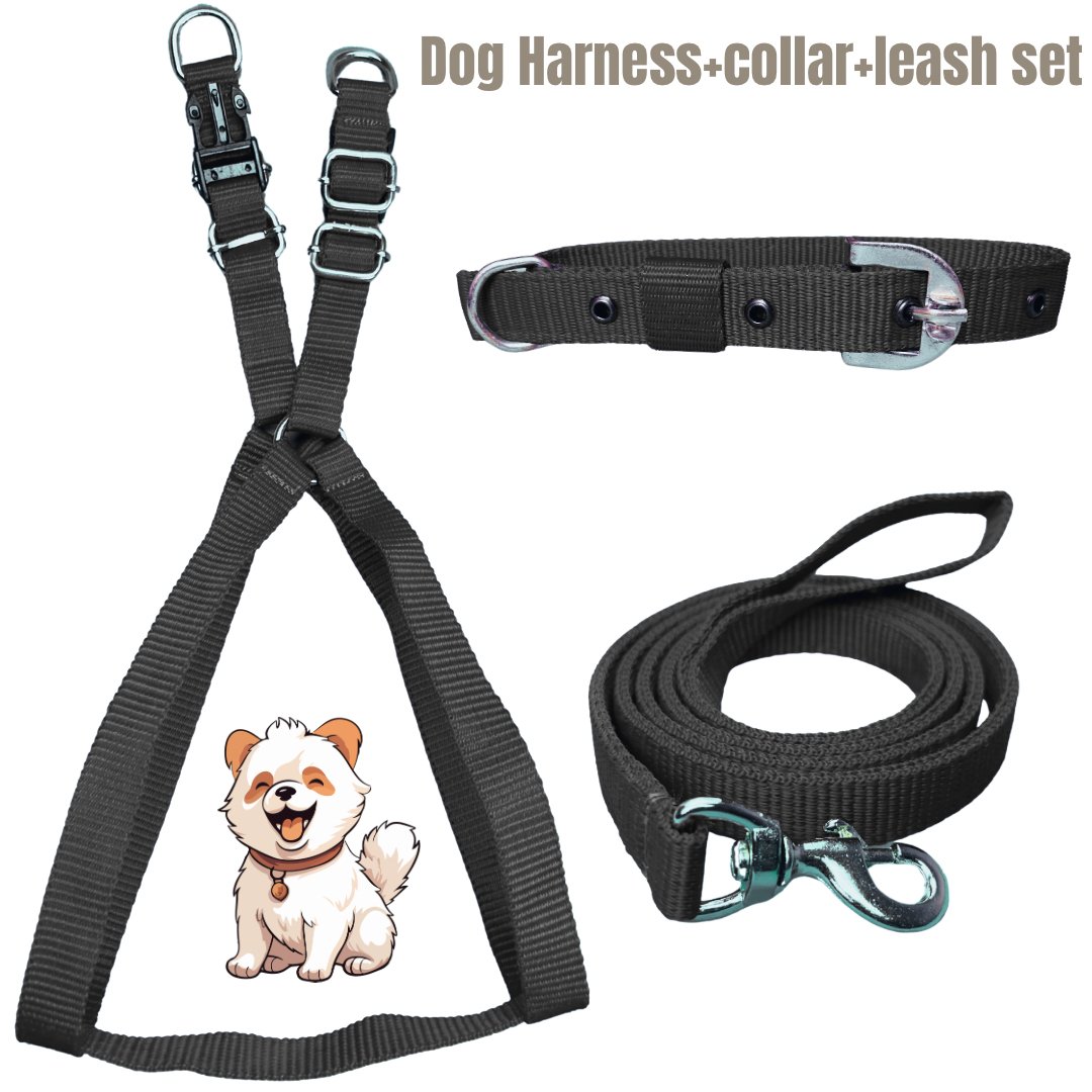 Dog harness collar leash set(size - M) - Mrdoggu