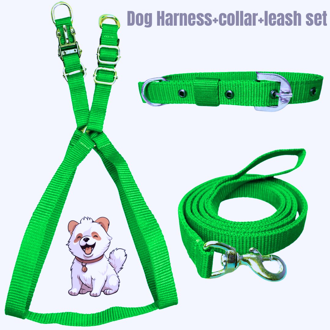 Dog harness collar leash set(size - M) - Mrdoggu